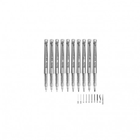 Acrylic Fineliner Pens ARRTX, Black, 10pcs