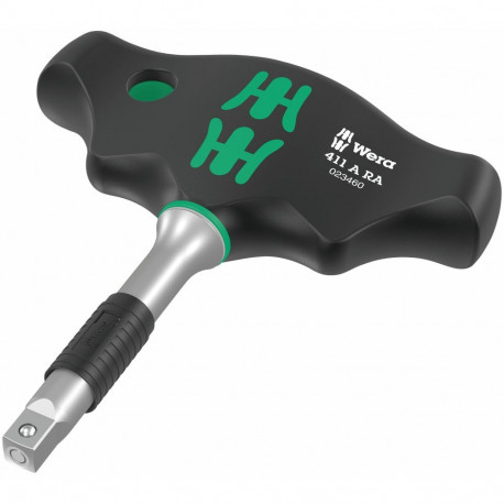 Wera 411 A RA ratcheting T-Handle for 1/4" sockets
