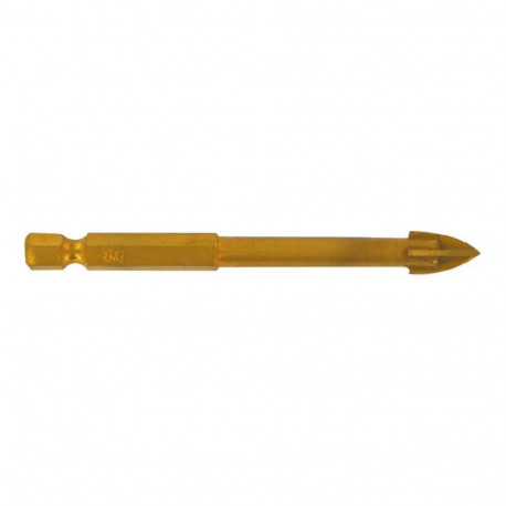 Klaasipuur nelja lõikeservaga, 1/4" kuuskant kinnitusega Ø6mm