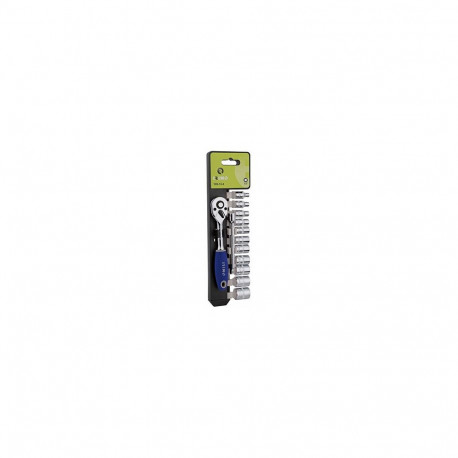 Ratchet with sockets 4-14mm + extension 1/4" 12 pcs Irimo
