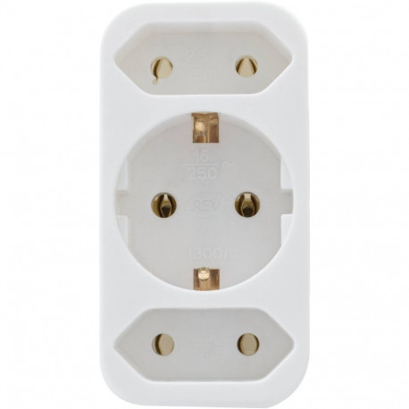 REV transition plug 2-fold + 1 Safety contact white