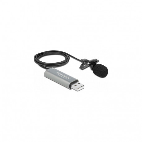 USB ringsulaline Lavalier mikrofon 24 Bit / 192 kHz klambriga ja 3,5 mm stereo kõrvaklappide pesaga