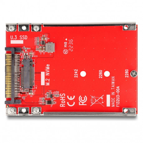 2.5" konverter U.3 SFF-8639-lt M.2 NVMe Key M-ile, 7mm