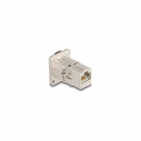 "D-Typ RJ45 Einbaubuchse / Kupplung Cat.6A STP Metall"