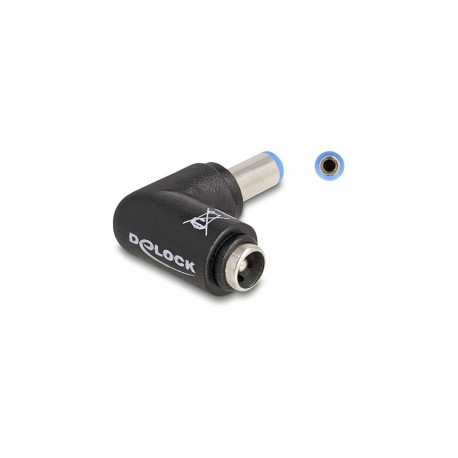 DC adapter 5,5 x 2,1 mm pistik - 5,5 x 2,1 mm pesa, 90° nurgaga