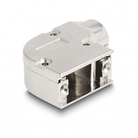 D-Sub 9 Pin pistiku/pesa korpus metallist hoidikuga 90° nurgaga tsingisulamist