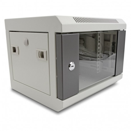 "10? Netzwerkschrank mit Glastür 4 HE grau"