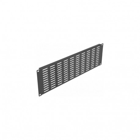 19" võrgukapi paneel horisontaalsete ventilatsiooniavadega 3 HE, must