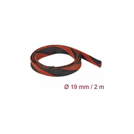 "Geflechtschlauch dehnbar 2 m x 19 mm schwarz-rot"