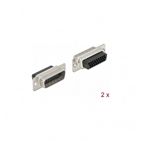 "D-Sub HD 26 Pin Crimp Stecker, Metall, 2 Stück"