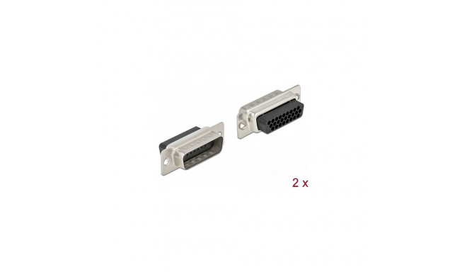"D-Sub HD 26 Pin Crimp Stecker, Metall, 2 Stück"