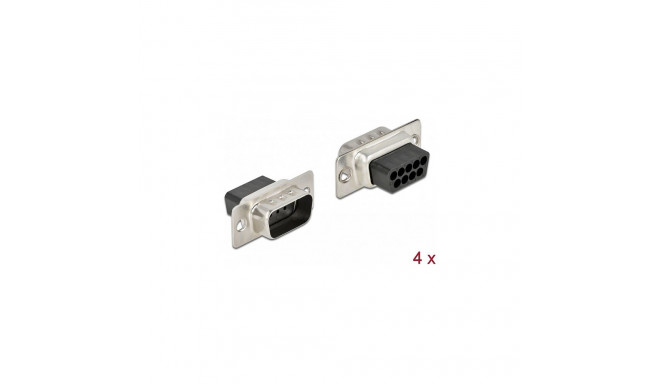 "D-Sub 9 Pin Crimp Stecker, Metall, 4 Stück"