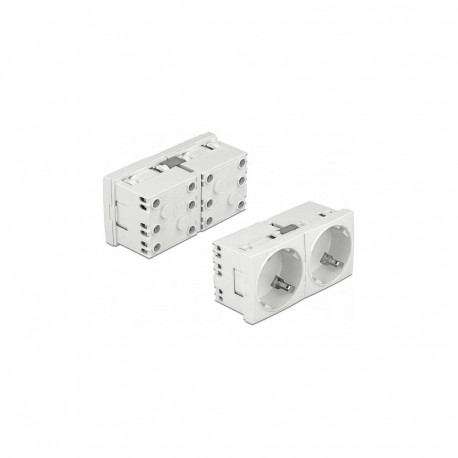 Easy 45 kaitsekontaktiga pistikupesa 45° paigutusega, 2-kordselt laiendatav 45x45mm, 5tk