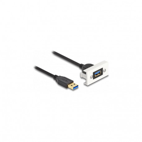 "Easy 45 Modul USB 5 Gbps Typ-A Buchse zu USB Typ-A Stecker mit Kabelpeitsche, 22,5 x 45 mm"