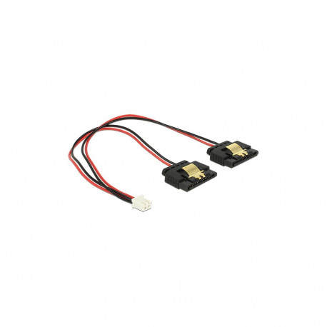 "Kabel Power 2 Pin Buchse > 2 x SATA 15 Pin Buchse (5 V) Metall 20 cm"