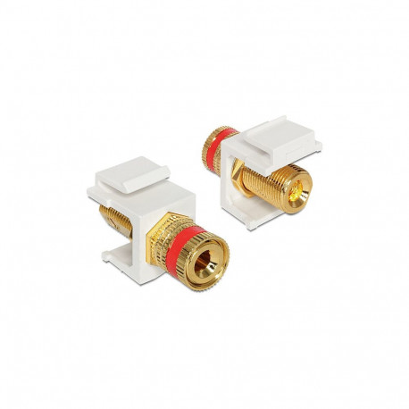 "Keystone Modul Polklemme > Gewindebuchse rot / weiß"