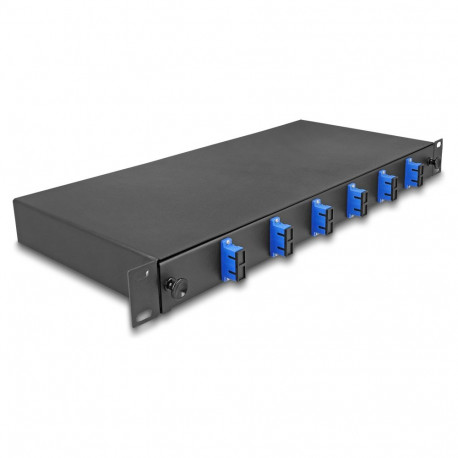 19" kiudoptiline jätkupaneel 6 x SC Duplex OS2 1HE komplekteeritud