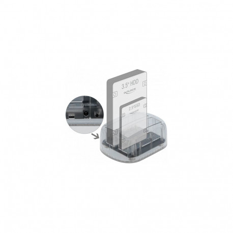 USB Type-C™ läbipaistev dokkimisjaam 2 x SATA HDD / SSD jaoks