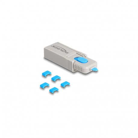 "USB Type-C™ Port Blocker Set für USB Type-C™ Buchsen 5 Stück + Verschlusswerkzeug"