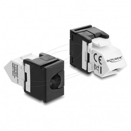 "Keystone Modul RJ45 Buchse zu LSA Cat.6 45° gewinkelte Buchse ungeschirmt schwarz / weiß"