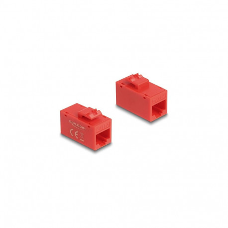 "Keystone Modul RJ45 Buchse zu RJ45 Buchse Cat.6A UTP rot"