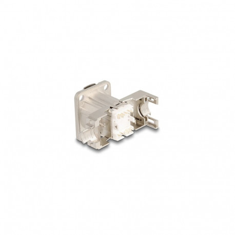 "D-Typ RJ45 Einbaubuchse mit LSA Anschluss Cat.6A STP Metall"