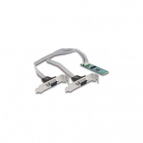 "M.2 Karte zu 2 x Seriell RS-232 DB9 mit Standard und Low Profile Slotblenden"