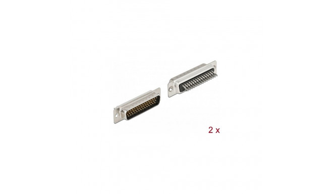 "D-Sub HD 44 Pin Stecker Metall, Lötversion, 2 Stück"