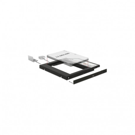 Caddy Slim SATA paigaldusraam 5.25" (10mm) 1 x 2.5" SATA HDD jaoks kuni 9,5mm