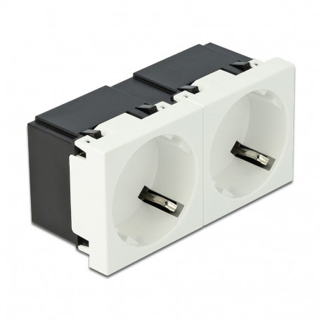 "Easy 45 Schutzkontakt-Steckdose 2-fach 45°-Anordnung 45 x 45 mm"