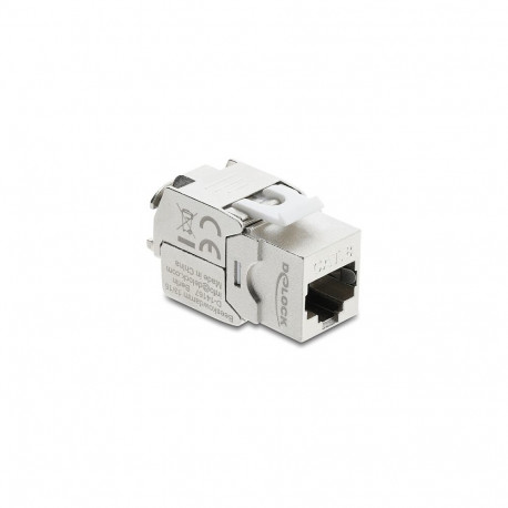 "Delock Keystone Modul RJ45 Buchse zu LSA Cat.8.1 geschirmt werkzeugfrei"