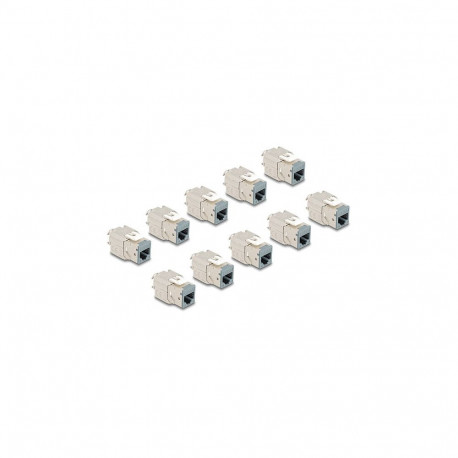 "Delock Keystone Modul RJ45 Buchse zu LSA Cat.6A werkzeugfrei grau Set 10 Stück"