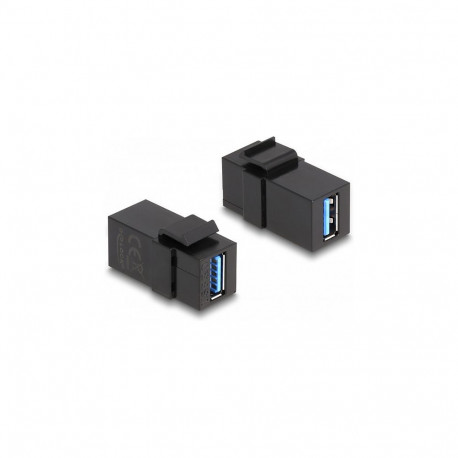 Delock Keystone-moodul USB 5 Gbps A-pesa - USB 5 Gbps A-pesa, must (1:1)