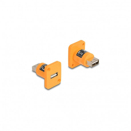 "D-Typ Modul USB 2.0 Typ-A Buchse zu Buchse orange"