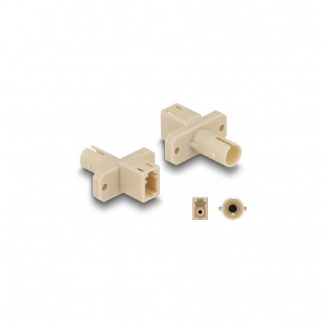 "Delock LWL Hybrid Kupplung LC Simplex Buchse zu ST Simplex Buchse beige"