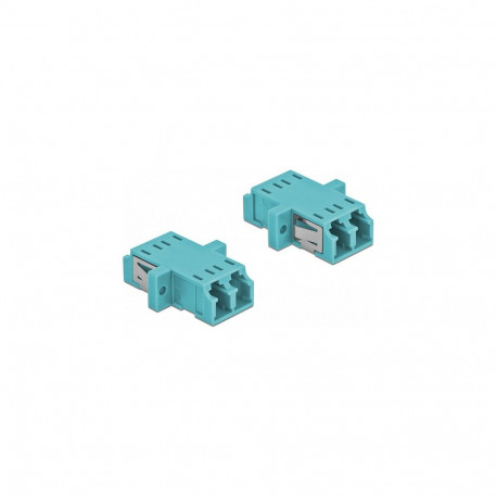 "Delock LWL Kupplung LC Duplex Buchse zu LC Duplex Buchse Multimode 2 Stück hellblau"