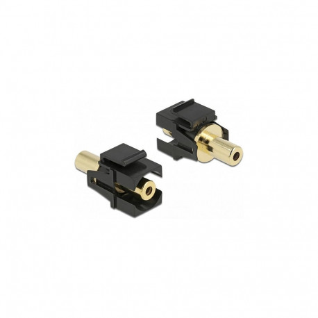 "Keystone Modul Klinkenbuchse 3,5 mm 3 Pin zu Klinkenbuchse 3,5 mm 3 Pin vergoldet schwarz"