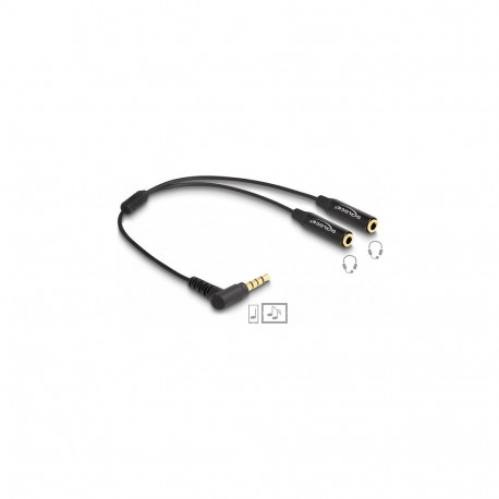 Delock audiojagaja 3,5 mm pistik 2 x 3,5 mm pesaks 4 Pin nurgaga