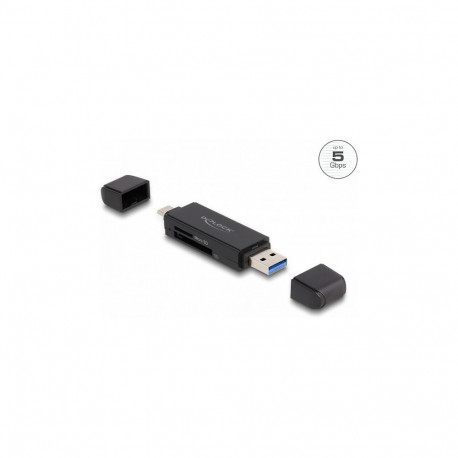 "Delock Card Reader SuperSpeed USB 5 Gbps USB Type-C™ / Typ-A für SD und Micro SD Speicherkarten"