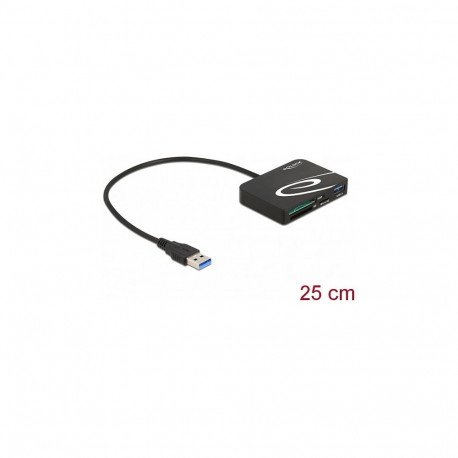 Delock XQD / SD / Micro SD mälukaardilugeja + USB Typ-A port
