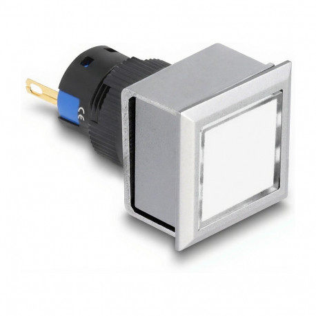 "16 mm Kunststoff Signallampe weiß / Lötversion / viereckig"