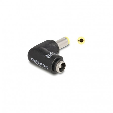DC-adapter 5,5 x 2,5 mm pistik 5,5 x 2,5 mm pesaga, 90° nurga all