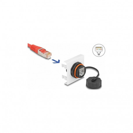 "Easy 45 Modul Netzwerk RJ45 Cat.6A, 45 x 45 mm"