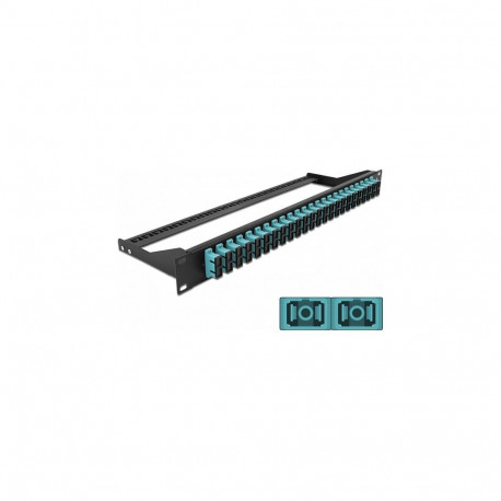 Delock 19-tolline fiiberoptiline patch-paneel 24 porti SC Duplex aqua