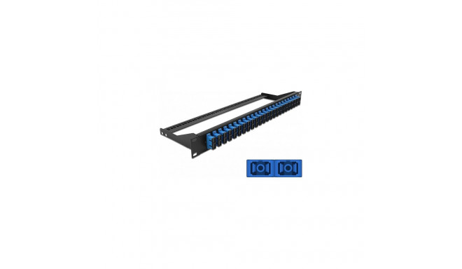 19" LWL patch-paneel 24 pordiga SC Duplex, sinine