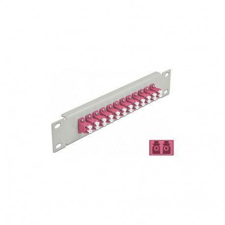 "Delock 10? LWL Patchpanel 12 Port LC Duplex violett 1 HE grau"