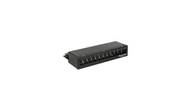 "Delock Keystone Desktop Patchpanel 12 Port schwarz"