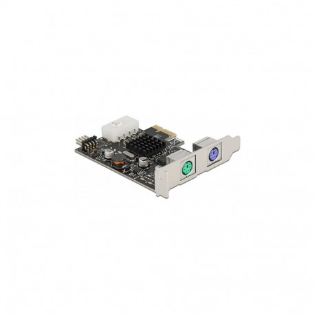 "PCI Express x1 Karte zu 2 x PS/2 und USB Pfostenstecker - Low Profile Formfaktor"