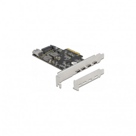 PCI Express x4 kaart 4 x USB Type-C™ + 1 x USB Typ-A - SuperSpeed USB 10 Gbps - madala profiiliga vo