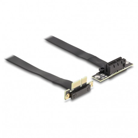 "Riser Karte PCI Express x1 Stecker 90° gewinkelt zu x1 Slot 90° gewinkelt mit Kabel 30 cm"